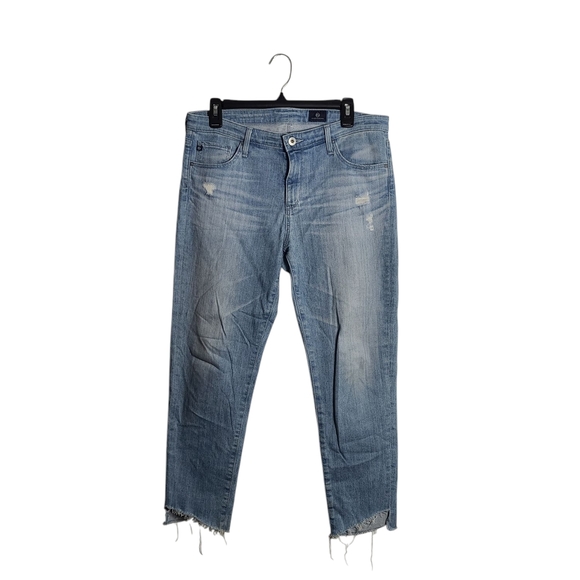 ADRIANO GOLDSCHMIED The Mid Rise Stevie Capri Slim Straight Soft Denim Size 31 - Picture 1 of 14